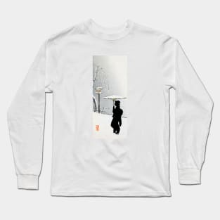 1900 Japanese Woman in Snowscape Long Sleeve T-Shirt